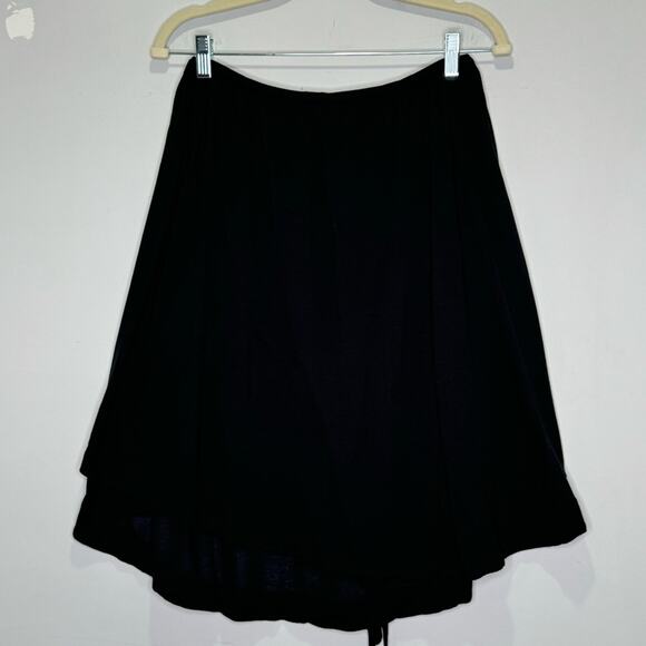 🍁 Diesel Women's Low High Fit and Flare Knee Length Skirt Asymmetrical Hem Black - Picture 3 of 15